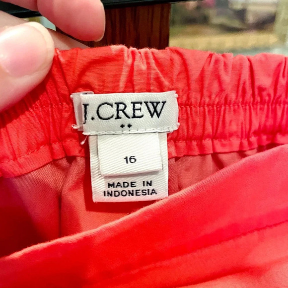 J. Crew Factory plus size knee length tiered ruffled cotton skirt SZ 16 pink - Picture 5 of 10